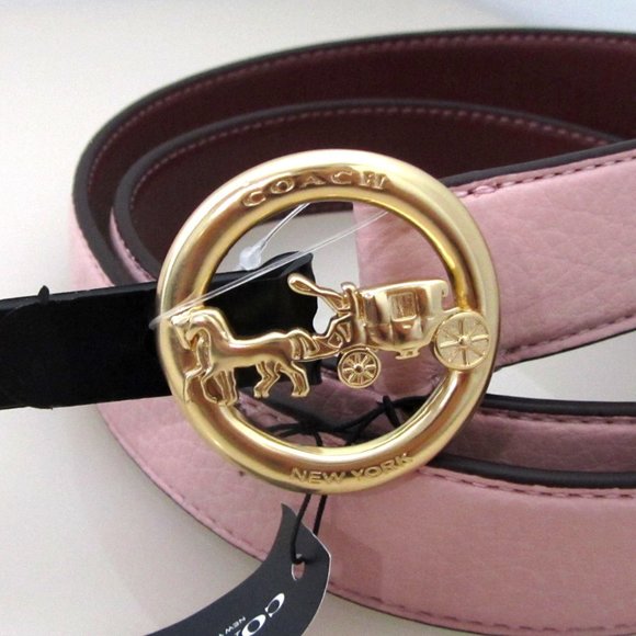 Coach Accessories - Coach Horse & Carriage Signature buckle belt Pink